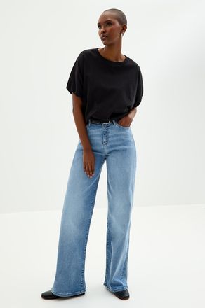 Yoga Jeans by Second Womens Lily light-blue jean Fit: Wide leg, mid rise