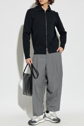 Jil Sander Wool Pleated Trousers, Mens, Grey