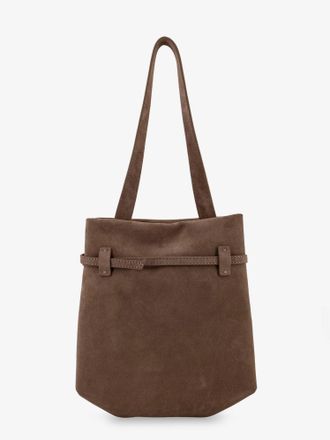Manu Atelier Womens Shoulder Bag Mini Tote Du Jour Suede Grey