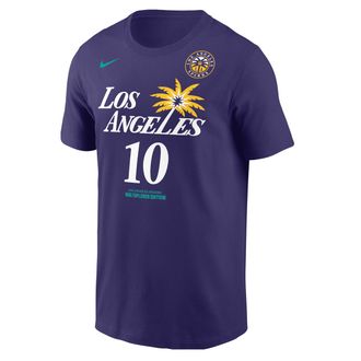 Nike Kelsey Plum Los Angeles Sparks Nike Mens WNBA T-Shirt in Purple | M11332LVKP-BLK