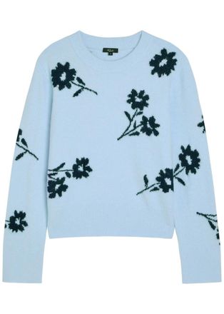Rails Anise Floral Knit Jumper - Blue - S (UK8-10 / S)