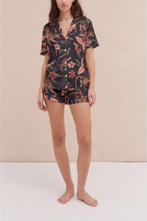 Desmond & Dempsey Short Sleeve Pajama Set in Soleia Navy at Nordstrom, Size X-Small Uk