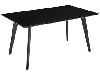 Beliani Tavolo Da Pranzo Classico Da Cucina Piano Rettangolare Nero Dorcas