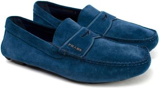 Prada Blue Suede Driving Loafers Size 40
