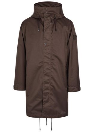 Stone Island Ghost Quilted Wool-twill Parka Jacket - Dark Brown - S