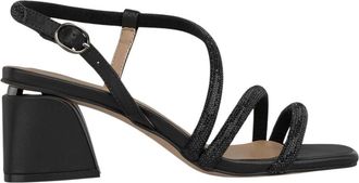 Alma En Pena Sandaal met middenband en sieraden - Dames - Sandalen met hakken - Zwart - 36 EU - Schoenen