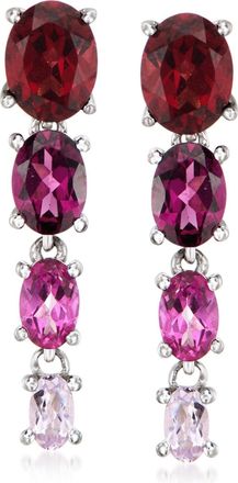 Ross-Simons Graduated Multi-Gemstone Drop Earrings in Sterling Silver