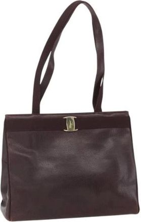 Ferragamo Pre-owned Tote Bags, female, Brown, Size: ONE SIZE Pre-owned Leather Tote Bag
