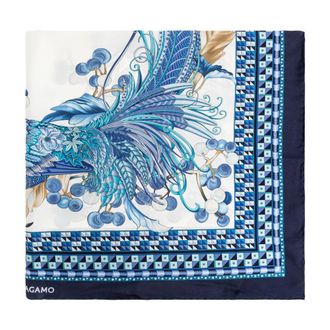 Ferragamo Silky Scarves, female, Blue, Size: ONE SIZE Silk Scarf