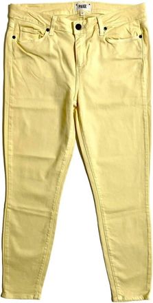 Paige Womens Verdugo Ankle Skinny Stretch Jeans In Yellow