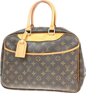Louis Vuitton Deauville Handbag Monogram Canvas Brown Leather Handbag (Pre-Owned)