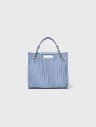 Maje Mini Quilted Leather Tote Bag - Blue - Maje