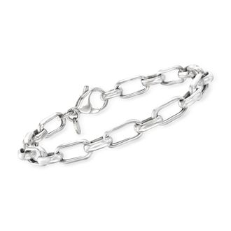 Ross-Simons Italian Sterling Silver Paper Clip Link Bracelet