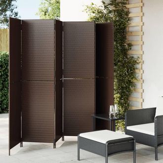 vidaXL Biombo De 6 Paneles Rat&aacute;n Sint&eacute;tico Marr&oacute;n Vidaxl
