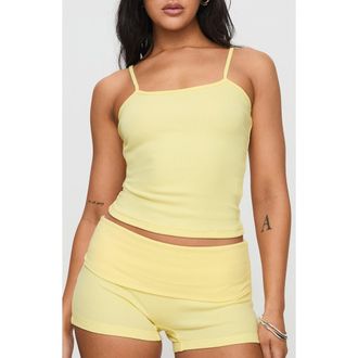Princess Polly Baseline Square Neck Camisole in Yellow at Nordstrom, Size 12