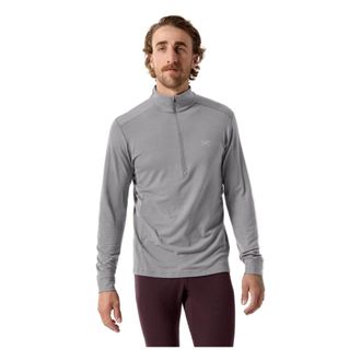 Arc'teryx Rho Merino Wool Zip Neck - Heren - Longsleeves - Grijs - 2XL - Wol - Tops