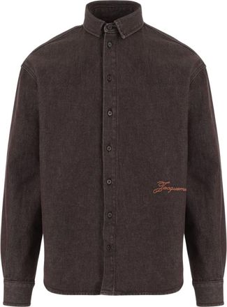 Jacquemus Overhemden, Heren, Bruin, L, Katoen, Simon de-N&icirc;mes Shirt
