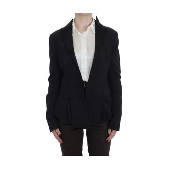Exte Elegant Black Stretch Blazer Jacket