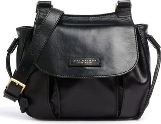 The Bridge Leren Crossbodytas met Verstelbare Riem - Dames - Schoudertassen - Zwart - ONE Size - Katoen - Tassen