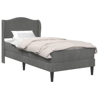 vidaXL Struttura Del Letto Grigio Scuro 90 X 190 Cm Velluto Vidaxl