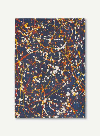 Louis De Poortere Expression Design - Alfombra Abstracta Gallery Art - Hecha En B&eacute;lgica - Acabado A Mano - Antideslizante Natural - 100% Algod&oacute;n - Azul Abstracto - 140 