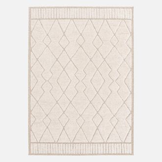 Sweeek Sweeek - Alfombra Interior Con Motivo &Eacute;tnico Bereber, Beige Y Crema, Judy, 170x120x1.1 Cm