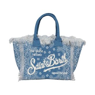 MC2 Saint Barth Colette Bandanna Round - female - MC2 Saint Barth - Shopping Bags - Blue - ONE SIZE - Bags