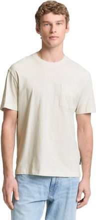 Tom Tailor Denim T-Shirt TOM TAILOR DENIM, Herren, Gr. XXL, grauish wei&szlig;, Single Jersey, Obermaterial: 100% Baumwolle, unifarben, regular fit normal, Rundhals, Shirts 