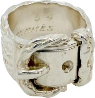 Herm&egrave;s Silver 925 Band Ring (Pre-Owned)
