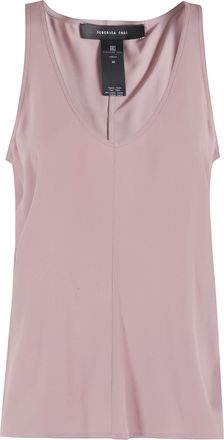 Federica Tosi Pink Sbieca V-Neck Acetate-Blend Tank Top
