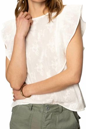 Sanctuary Smitten Shell Cap Sleeve Top In Chalk