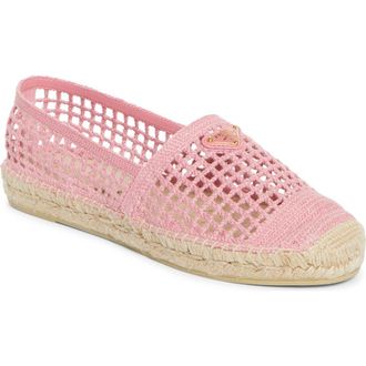 Prada Crochet Espadrille Flat in Pink at Nordstrom, Size 7Us