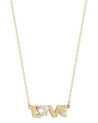 Sphera Milano 14K Over Silver Cz Love Necklace