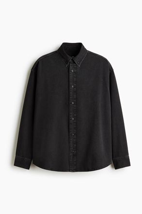 H&M Jeanshemd in Oversized Fit - Denimschwarz