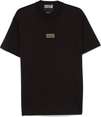 Versace Jeans Couture Black T-Shirt With Gold Logo Tag