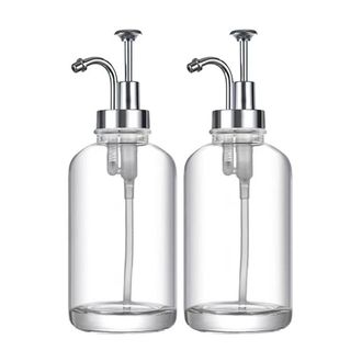 OEM Distributeur Savon - Verre Transparent 200-500 Ml - Buse Acier Inoxydable Abs - Salle De Bain Cuisine - 1 Unidad