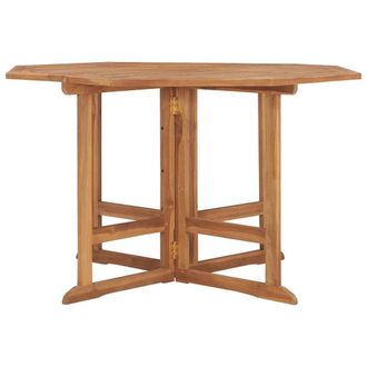 Berkfield Home Folding Garden Dining Table 110x110x75 cm Solid Wood Teak in Brown | Size: 110 x 110 x 75 cm
