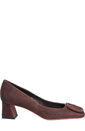 Santoni Womens Suede Low-Heel Pump in Brown at Nordstrom, Size 12