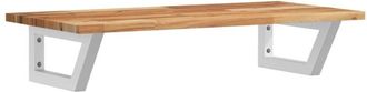vidaXL Basin Shelf Wall Mounted Steel and Solid Wood Acacia Vidaxl