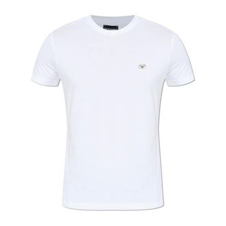 Emporio Armani T-Shirts, male, White, Size: XL T-shirt with logo patch