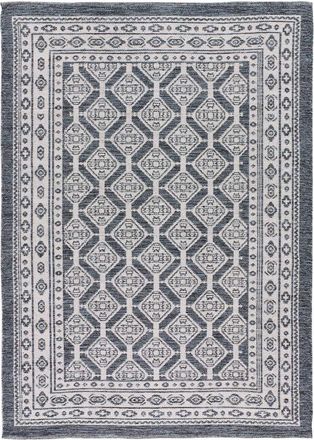 Atticgo Alfombra de algodón étnica azul/blanco 160x230 cm