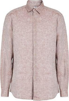 8 by YOOX LINEN L/SLEEVES REGULAR-FIT SHIRT