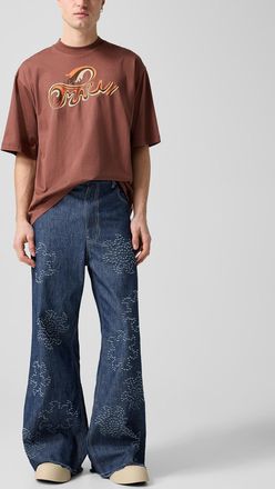 Marni Mens Holey suns loose chambray pant