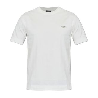 Emporio Armani T-Shirts, male, White, Size: 2XL T-shirt with Logo Patch