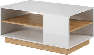 AKL FURNITURE Mesa de centro efecto madera Blanco