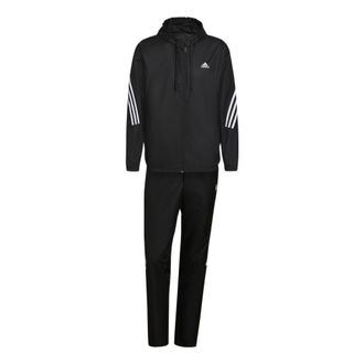 adidas Sportswear Hooded Track Suit Asia Sizing Black White H15580