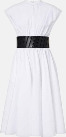Alaia Belted cotton midi dress