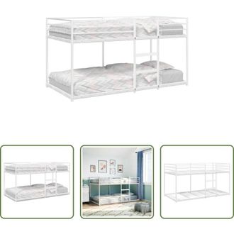vidaXL vidaXL Letto a due letti - Letto a Castello senza Materasso Bianco 75x190 cm in Acciaio