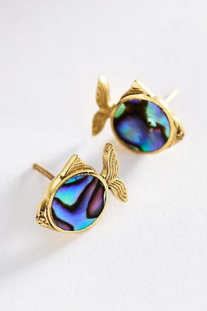 Alemais Calypso Paua Fish Post Earrings