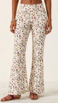 Alix of Bohemia Bunny Wild Garden Jeans In Beige